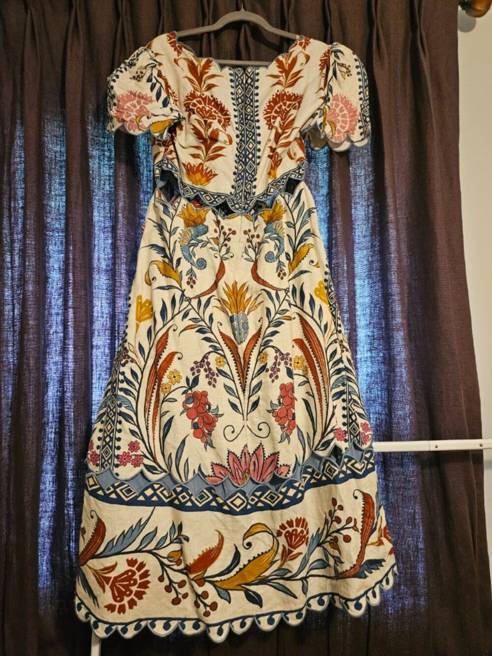 Cream Romantic Lightness Short Sleeve Midi Dress - Picture 7 of 8